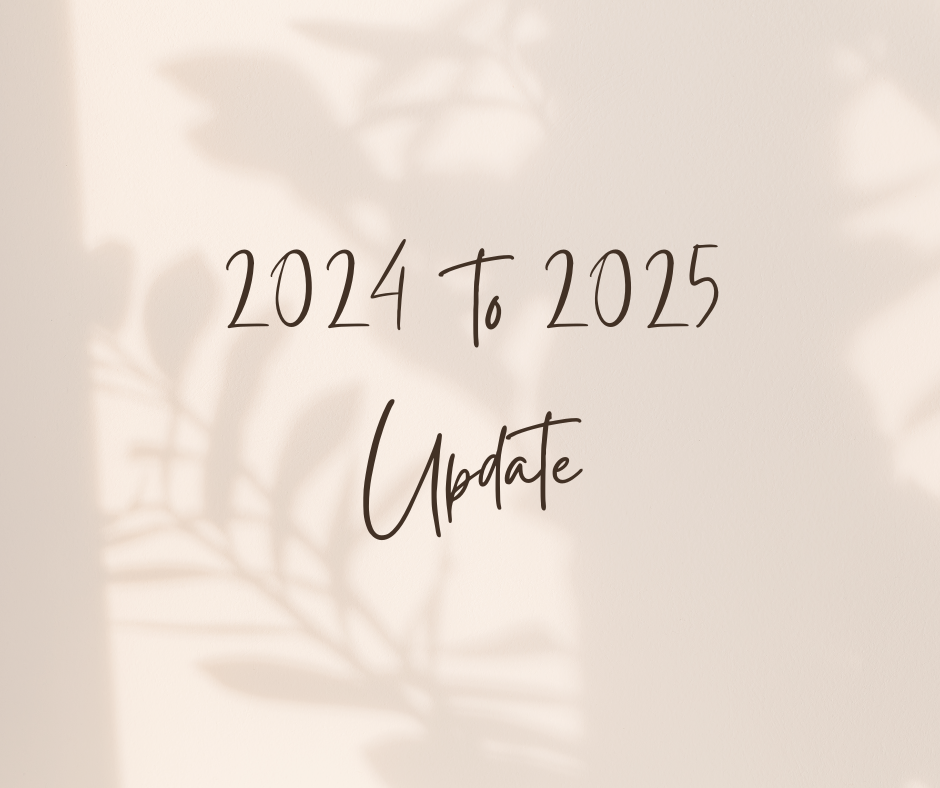 2024 to 2025 Update